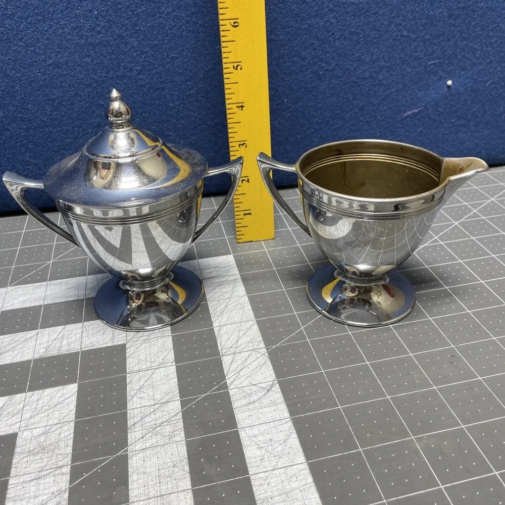 Royal Rochester Silver Creamer And Sugar With Lid